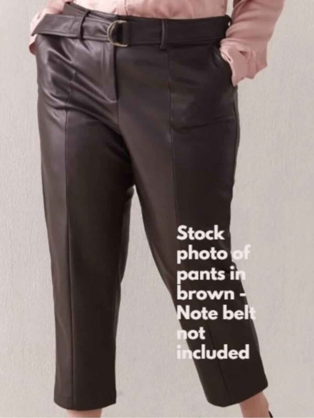 Addition Elle Faux Leather Cropped Pants | Size 18 Petite | Black | EUC